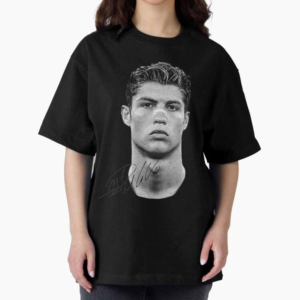CR7 - Streetwear Clothing | Oversized T-Shirt Bring Supporter Culture to FIFA World Cup 2026 Spirit, Highlighting Spain, Messi and Cristiano Ronaldo, Retro Football Energy, Iconic Rivalries, Trophy Chase Drama and Stadium Atmosphere; Perfect for