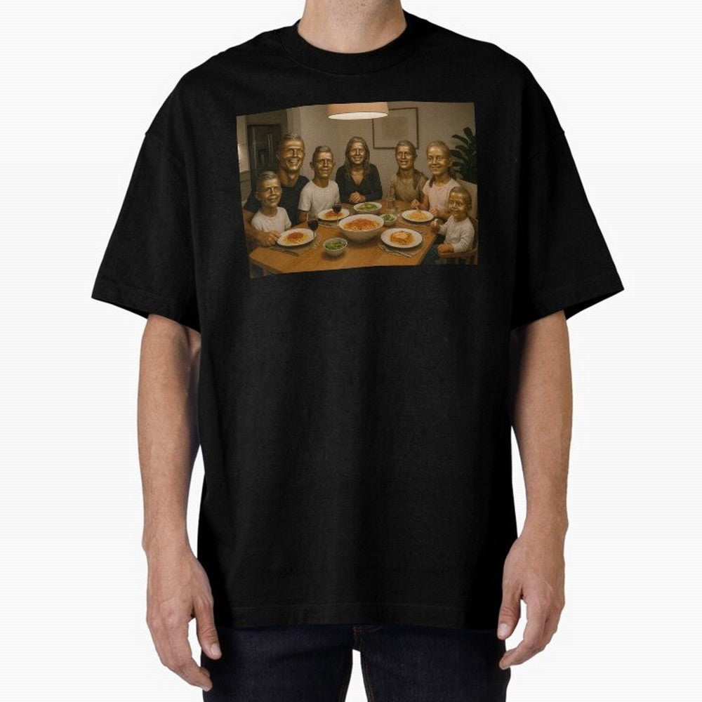 Ronaldo Bust Family Dinner Oversized T-Shirt Unlock FIFA World Cup 2026 USA Canada Mexico Spirit, Capturing Argentina, Haaland, Football Passion, Legendary Performances, Festival Vibes and Supporter Community; Perfect for People Who Love Argentina,
