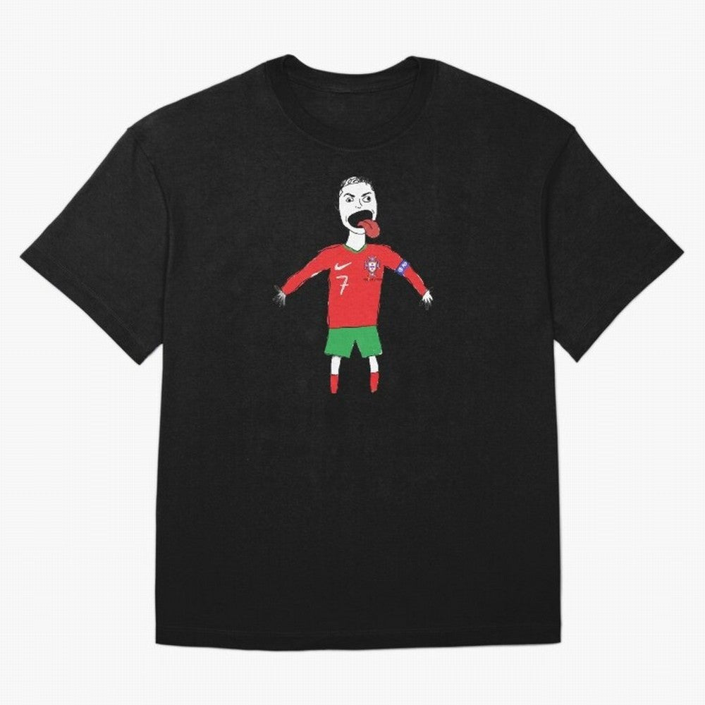 Badly Drawn Ronaldo Oversized T-Shirt Remember Iconic Moments from the FIFA World Cup 2026 USA Canada Mexico Journey through Neymar Highlights, Brazil, Portugal and Argentina Pride, Sports Nostalgia, International Competition, Famous Players and