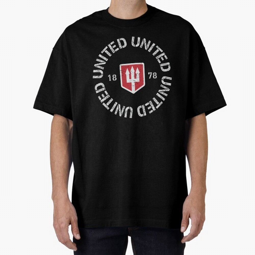 Manchester United Retro Vintage Oversized T-Shirt Show Love for Legendary Goals in FIFA World Cup 2026 for Fans of Mbappe and Portugal, Spain and Germany, Bringing Football History, Final Match Energy, Crowd Noise and Once in a Lifetime Moments;