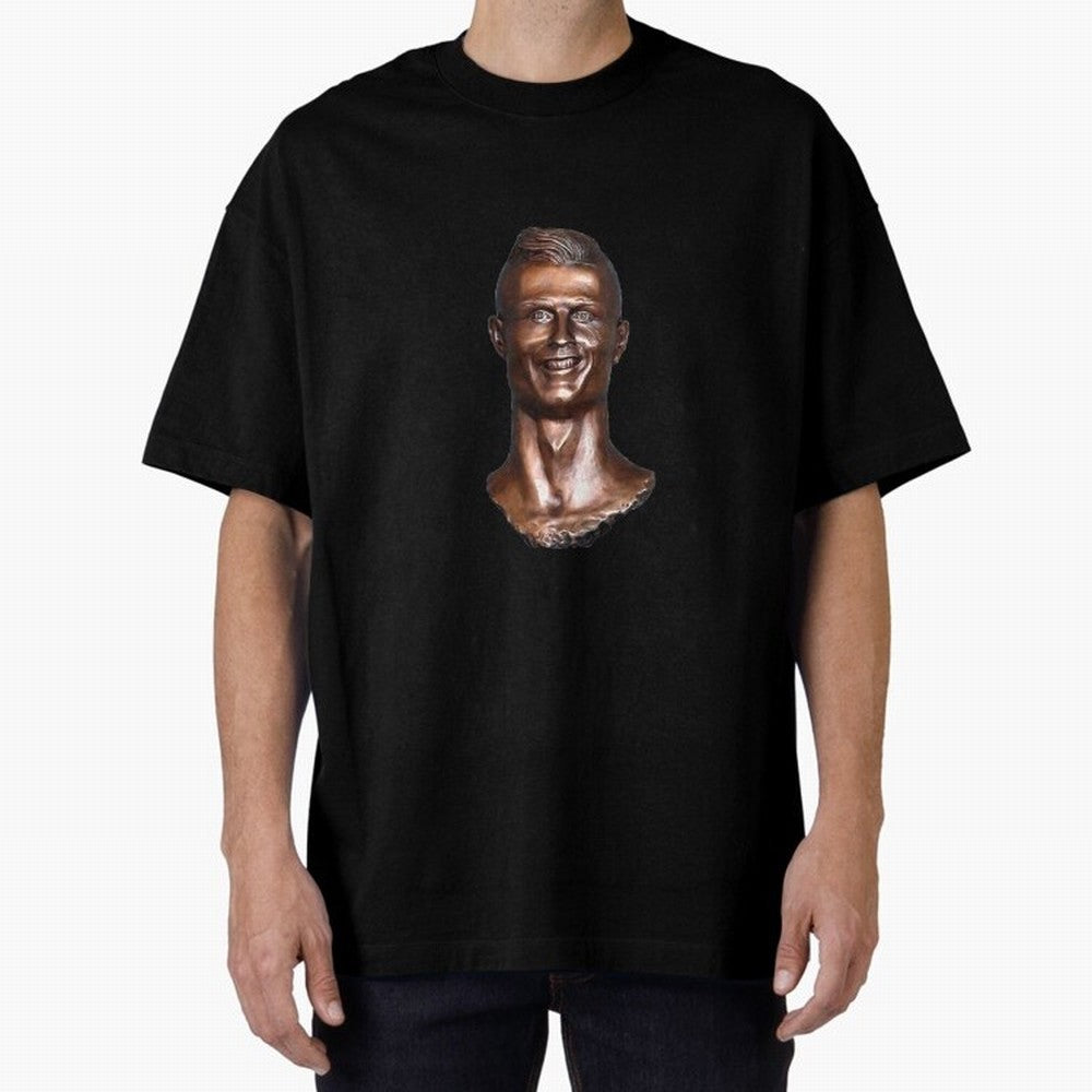 Cristiano Ronaldo Statue Oversized T-Shirt Show Passion for the Stars of the FIFA World Cup 2026 Journey through Messi, CR7 and Mbappe Highlights, England Pride, Soccer Culture, Superstar Moments, National Team Dreams and Competitive Fire; Made for