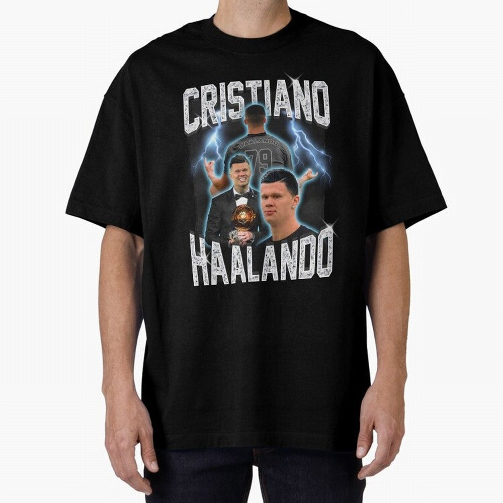 Cristiano Haalando Oversized T-Shirt Enjoy the FIFA World Cup 2026 USA Canada Mexico Journey through Cristiano Ronaldo, Haaland and CR7 Highlights, Brazil Pride, Fan Favorite Moments, National Team Passion, Big Match Drama and Soccer History; Great