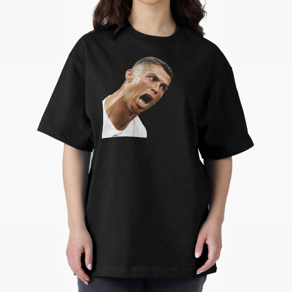 cristiano ronaldo siuuu meme Oversized T-Shirt Elevate FIFA World Cup 2026 with Messi and Cristiano Ronaldo, Spain Energy, Sports Nostalgia, International Competition, Famous Players and Unforgettable Victories; Built for Supporters Chasing Trophy