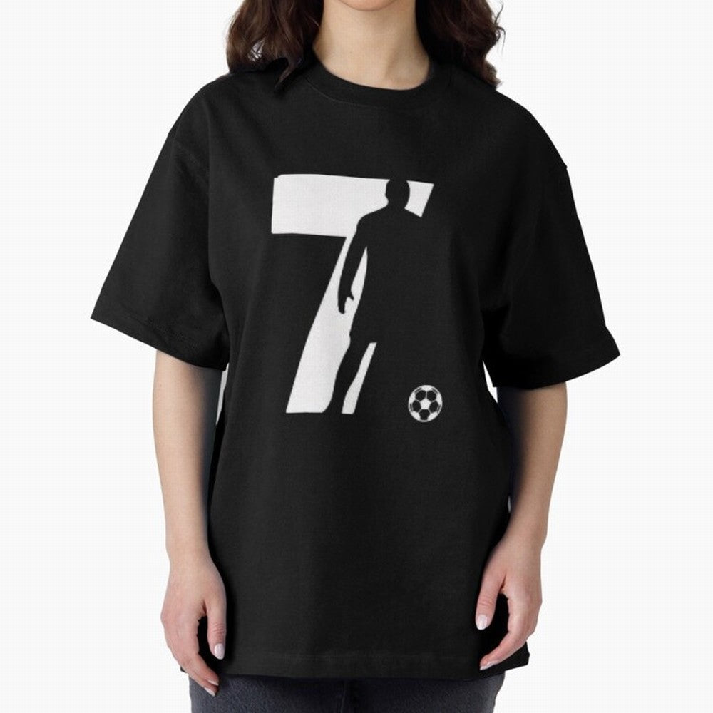 CR 7 Oversized T-Shirt Stand Out with Spirit from Match Day Hype around FIFA World Cup 2026 USA Canada Mexico, Messi, CR7 and Mbappe, Brazil, Sports Nostalgia, International Competition, Famous Players and Unforgettable Victories; Created for Match