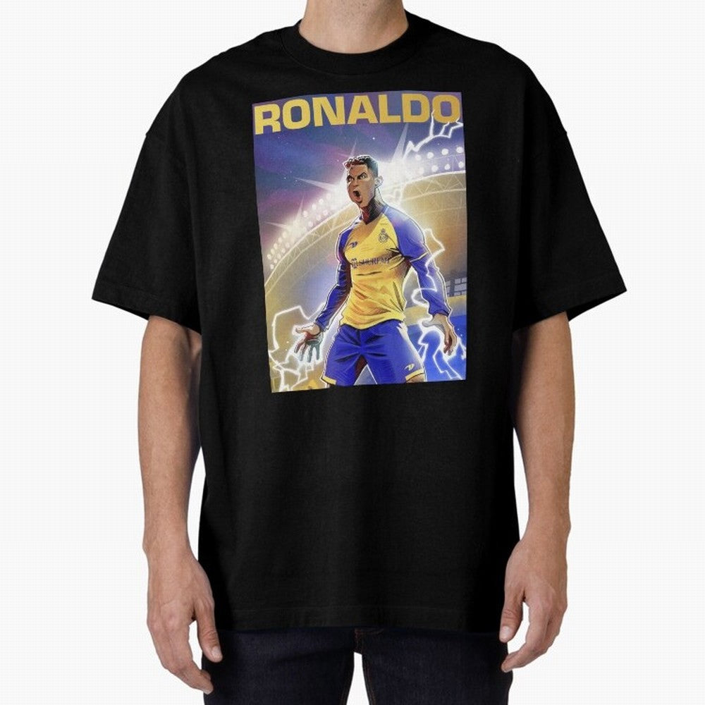 Ronaldo Al-Nassr Football Club - Oversized T-Shirt Represent Fans Who Live for FIFA World Cup 2026 USA Canada Mexico Spirit, Built around Argentina and Brazil, Haaland, Fan Favorite Moments, National Team Passion, Big Match Drama and Soccer