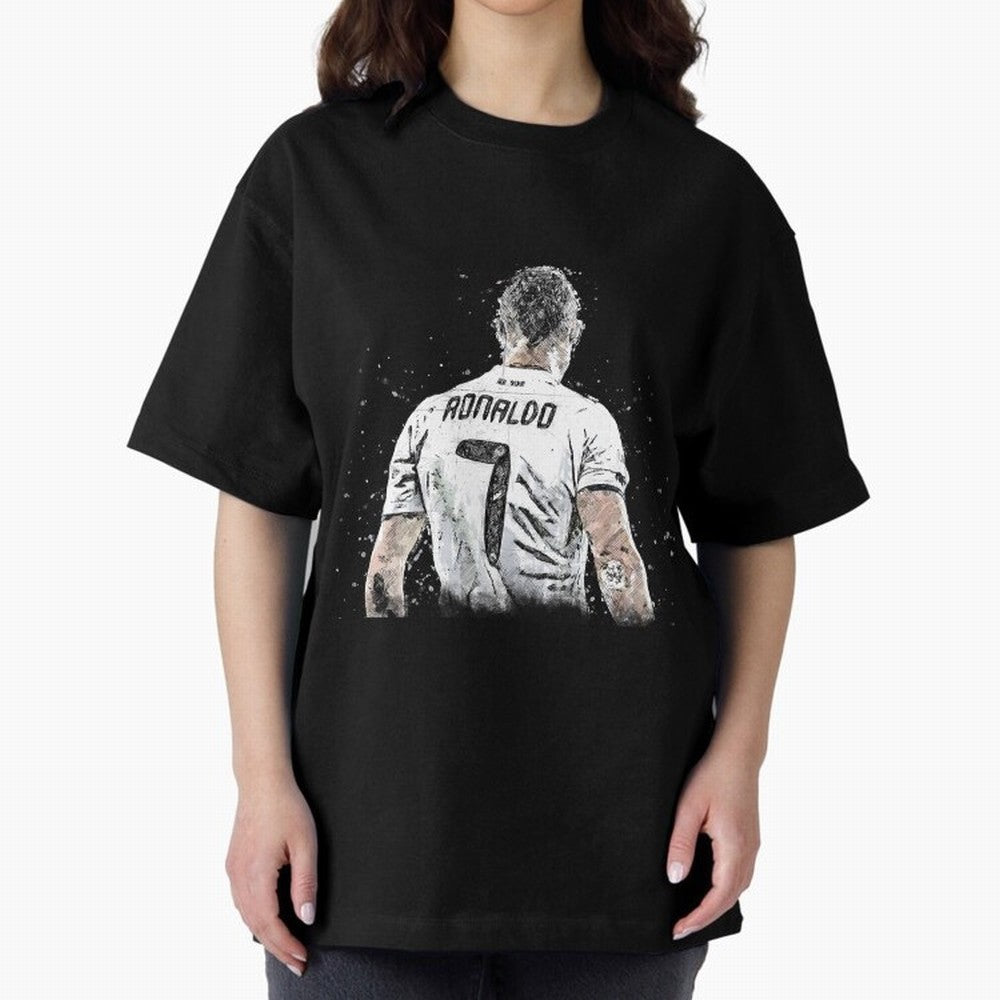 Cristiano ronaldo back Oversized T-Shirt Follow Every Goal of FIFA World Cup 2026 USA Canada Mexico for Fans of Neymar and Spain, Bringing Retro Football Energy, Iconic Rivalries, Trophy Chase Drama and Stadium Atmosphere; Great for Watch Parties,