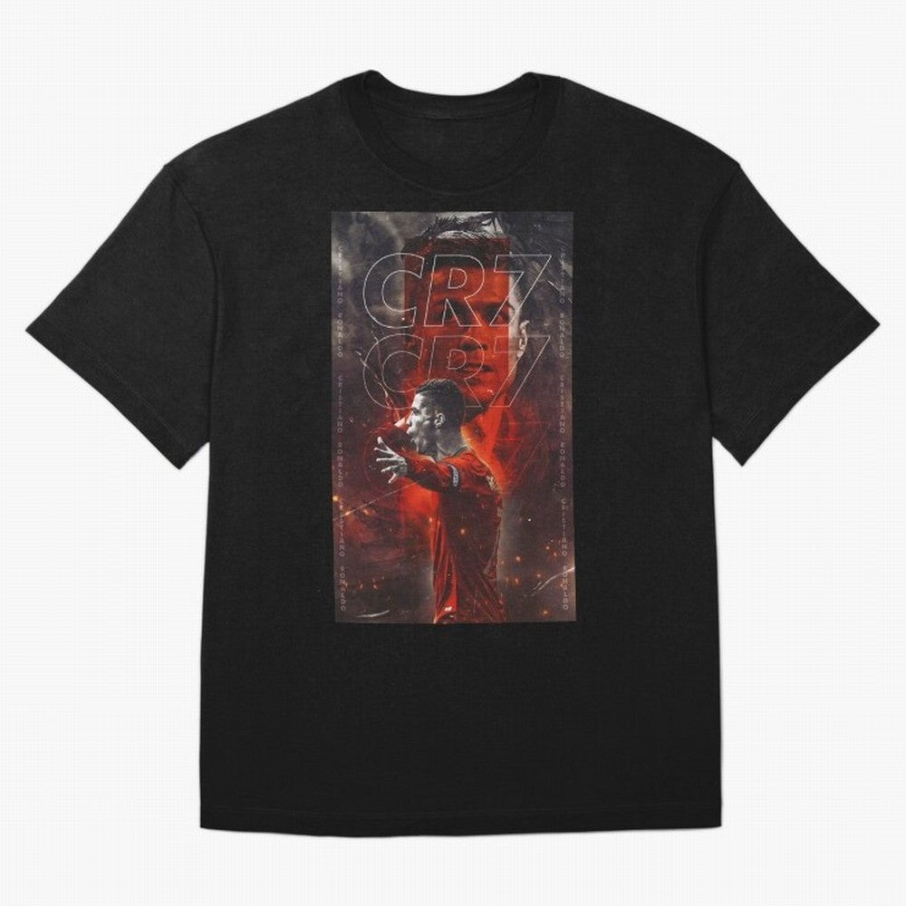 Cristiano Ronaldo Art Oversized T-Shirt Carry the Colors and Pride of Global Football Passion for FIFA World Cup 2026 Group Stage, Centered on Haaland and Mbappe, England, France and Netherlands, Worldwide Fan Energy, Dramatic Goals, Stadium Lights