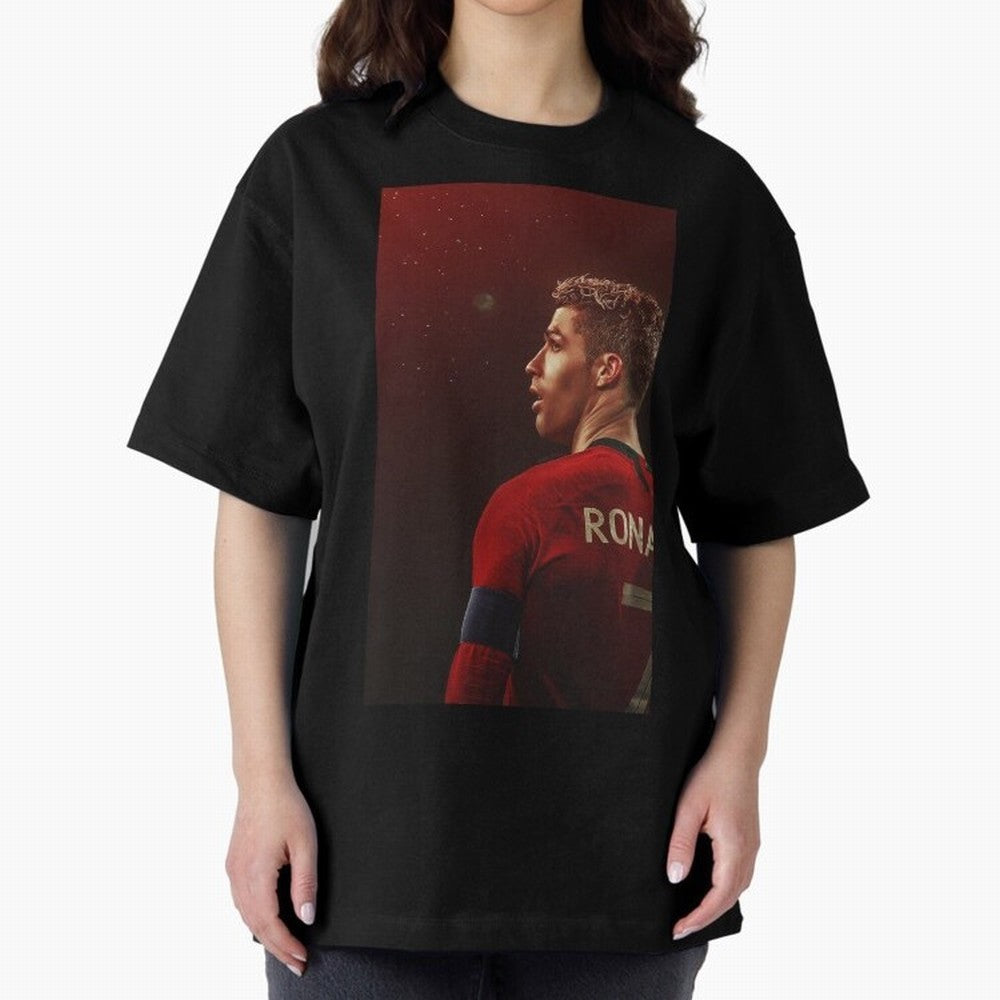 Art Ronaldo Wallpaper Oversized T-Shirt Honor Champions and Dreams in FIFA World Cup 2026 USA Canada Mexico Built around Mbappe and Neymar, Germany Energy, Vintage Soccer Flavor, Modern Football Stars, National Flags and Final Night Emotion; Great