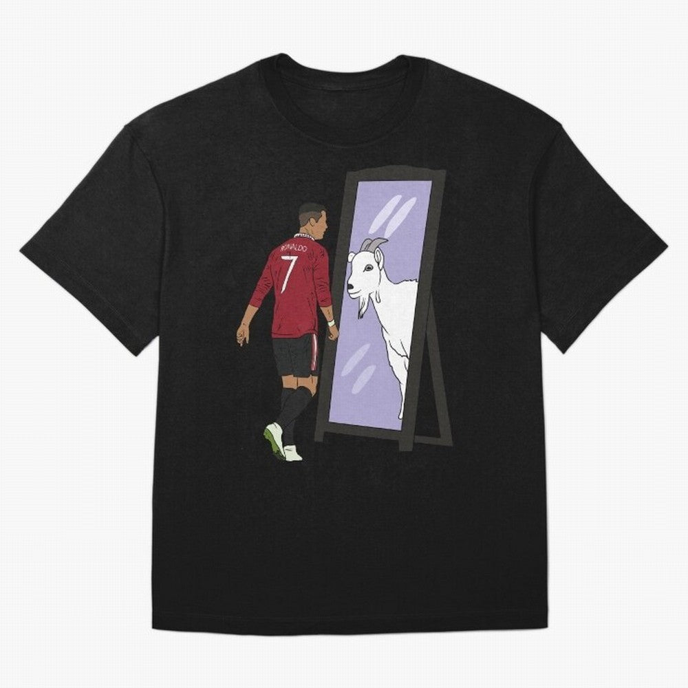 Cristiano Ronaldo Mirror GOAT Oversized T-Shirt Enjoy FIFA World Cup 2026 Spirit, with Argentina, Cristiano Ronaldo, Stadium Memories, Football Loyalty, International Chants and Championship Tradition; Perfect for Supporters Who Want Bold Football