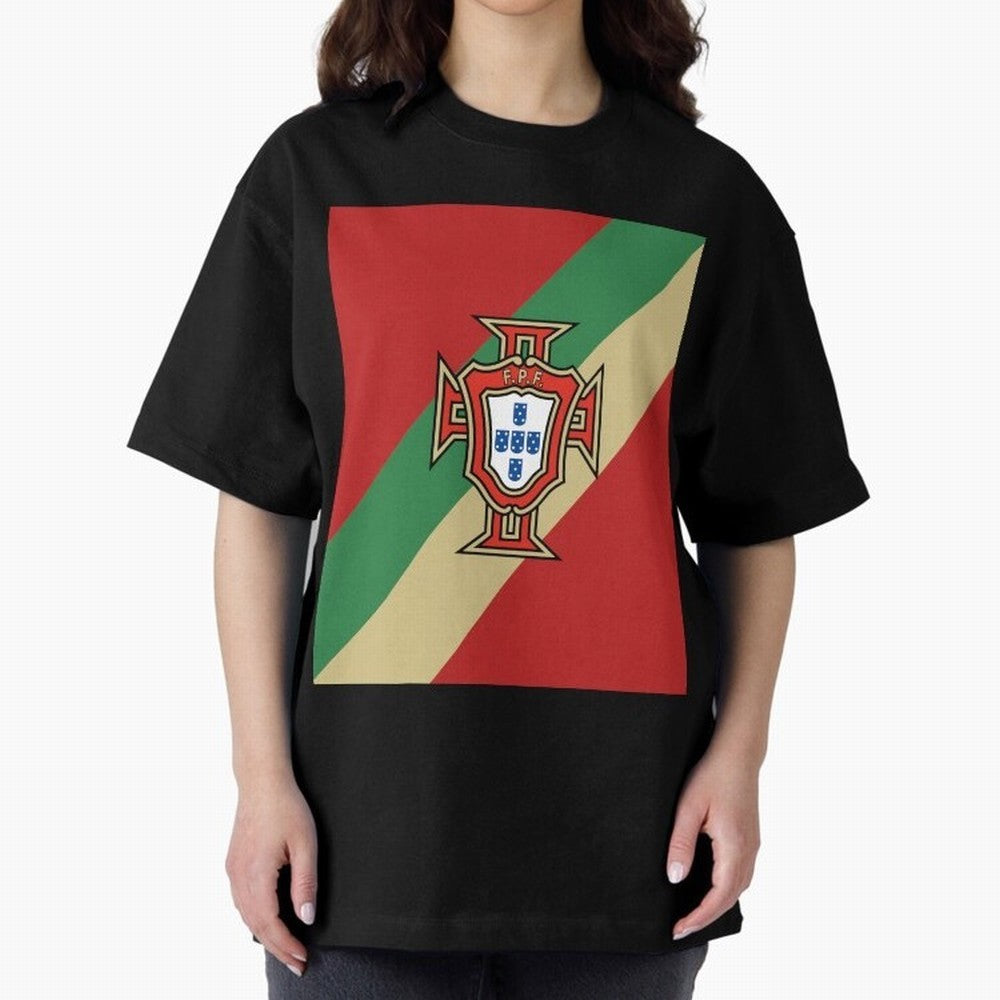 Portugal | 2026 World Cup Fan Apparel Oversized T-Shirt Celebrate Soccer Greatness during Global Football Passion for FIFA World Cup 2026 USA Canada Mexico, Inspired by Cristiano Ronaldo, Spain and Netherlands, Sports Nostalgia, International