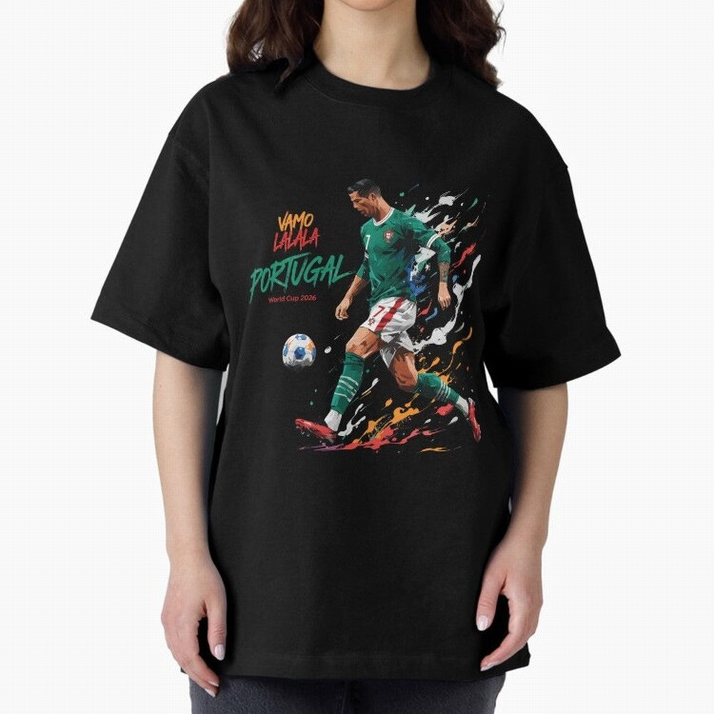 Portugal CR7 Fan World Cup 26 Oversized T-Shirt Follow Global Football Passion for FIFA World Cup 2026, Made for CR7 and Messi, England and Germany, Tournament Hype, Historic Matchups, Family Viewing Parties and Global Sports Pride; Great for Watch