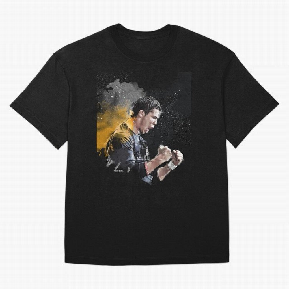 CRISTIANO RONALDO PAINTING Oversized T-Shirt Honor Football Greatness during FIFA World Cup 2026 USA Canada Mexico Connected to Messi and Cristiano Ronaldo, Spain and Netherlands Energy, Football Festival Excitement, Trophy Ambitions, Country