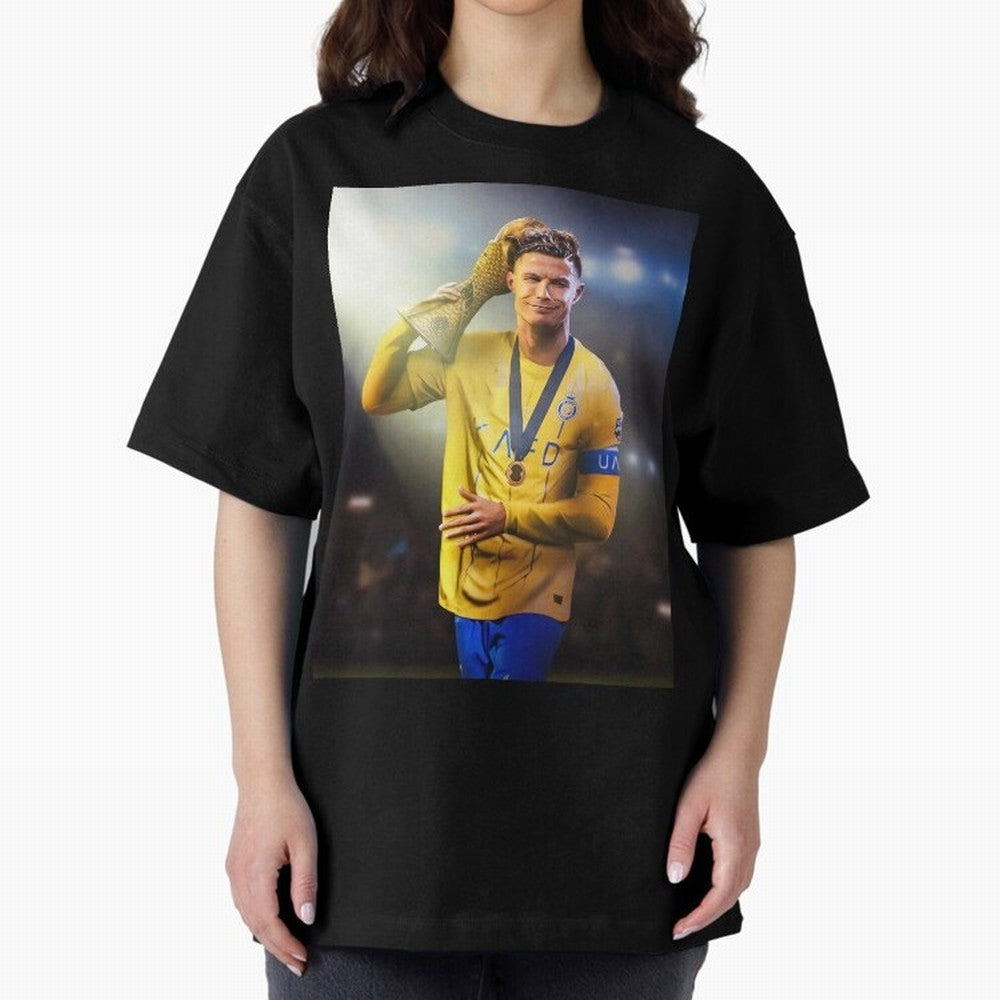 Cristiano Ronaldo Oversized T-Shirt Bring Home the FIFA World Cup 2026 Journey through Mbappe Highlights, Germany Pride, Retro Football Energy, Iconic Rivalries, Trophy Chase Drama and Stadium Atmosphere; Perfect for Fans, Collectors, Family