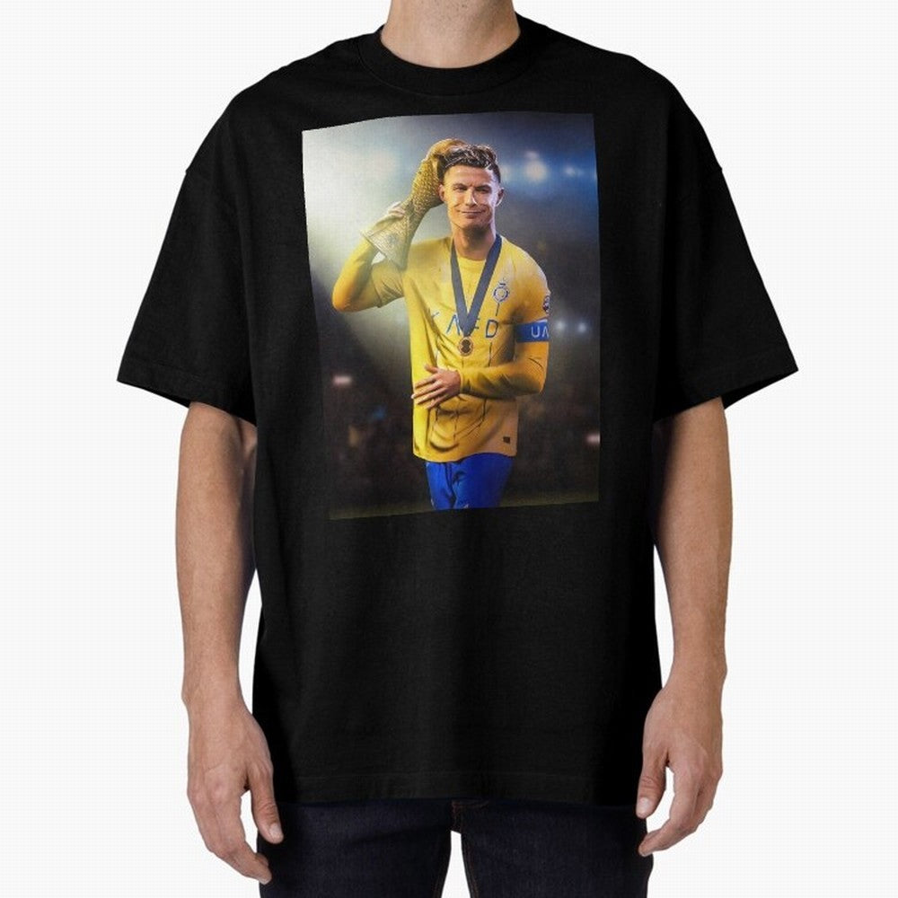Cristiano Ronaldo Oversized T-Shirt Bring Home the FIFA World Cup 2026 Journey through Mbappe Highlights, Germany Pride, Retro Football Energy, Iconic Rivalries, Trophy Chase Drama and Stadium Atmosphere; Perfect for Fans, Collectors, Family
