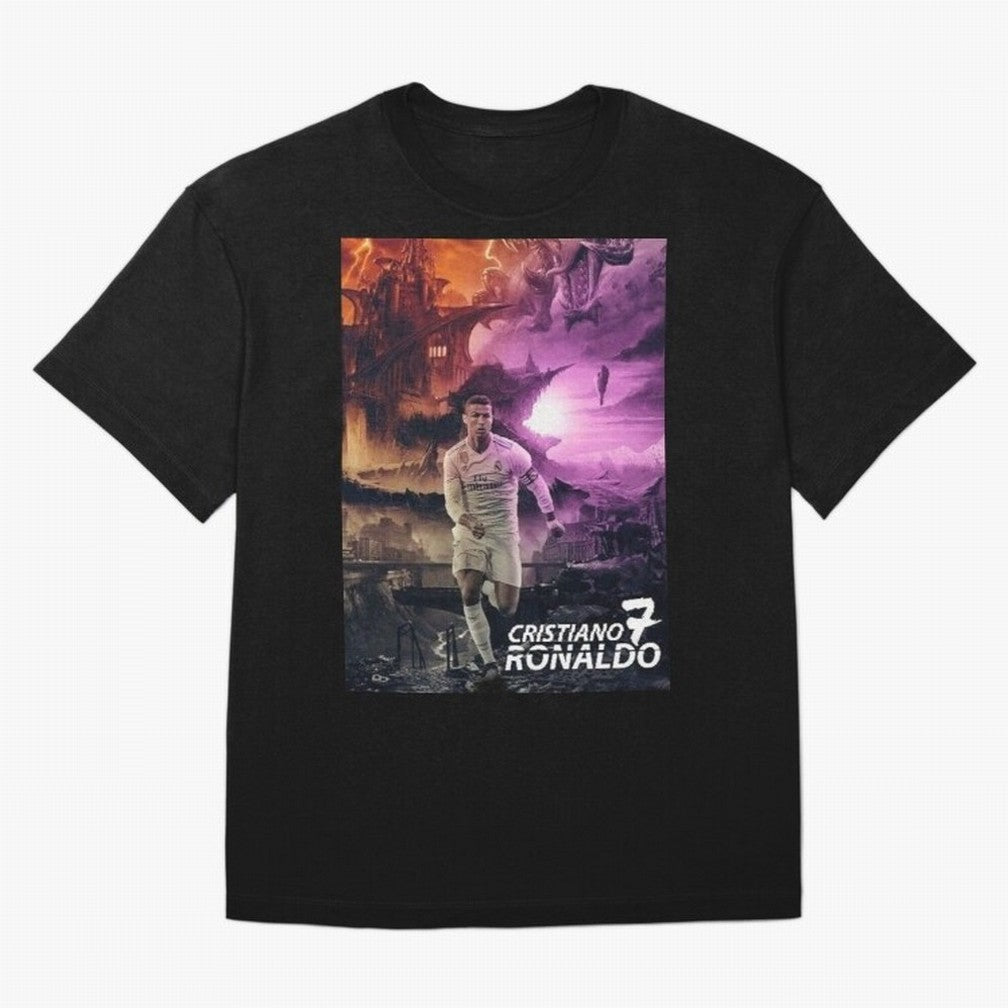 Cristiano Ronaldo | CR7 Design Oversized T-Shirt Bring Match Day Fire to FIFA World Cup 2026 USA Canada Mexico for Fans of Cristiano Ronaldo and Spain, Bringing Football Festival Excitement, Trophy Ambitions, Country Rivalries and Star Player Buzz;
