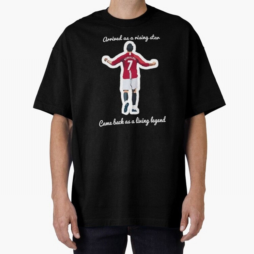 Cristiano Ronaldo Manchester United Siu Siuuu MUFC Oversized T-Shirt Stand Proud for Global Football Passion for FIFA World Cup 2026 Group Stage, Filled with Cristiano Ronaldo, Haaland and CR7, Brazil, Portugal and Argentina, Vintage Soccer Flavor,