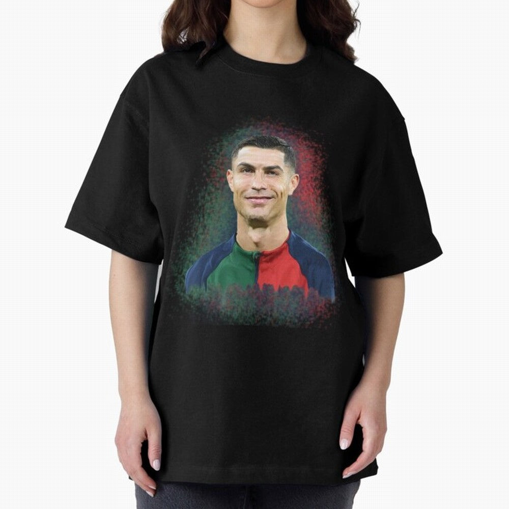 Cristiano Ronaldo digital art Oversized T-Shirt Celebrate Global Football Passion for FIFA World Cup 2026 Group Stage, Celebrating CR7, Germany, Global Supporter Spirit, Legendary Goals, National Colors and Tournament Celebration; Made for