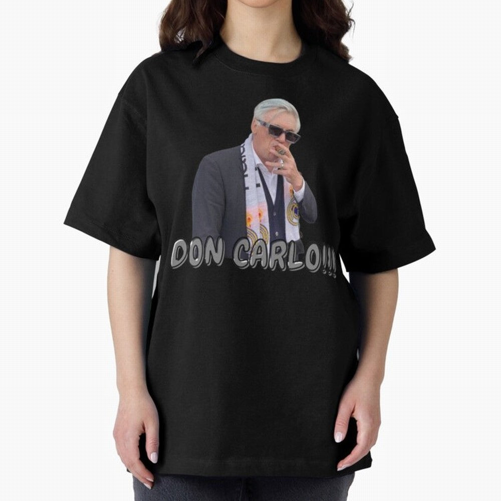 Don Carlo Ancelotti Oversized T-Shirt Show Championship Spirit for Match Day Hype around FIFA World Cup 2026, Cristiano Ronaldo, Argentina, Goal Celebration Energy, Supporter Heritage, Football Icons and Worldwide Tournament Joy; Ideal for Football
