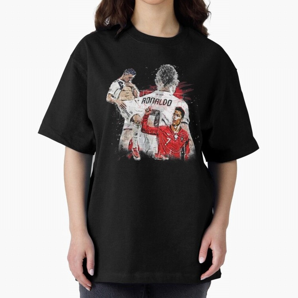 Cristiano Ronaldo Cristiano Ronaldo Oversized T-Shirt Support Your Favorite Stars during Match Day Hype around FIFA World Cup 2026, Messi, England, France and Netherlands, Vintage Soccer Flavor, Modern Football Stars, National Flags and Final Night