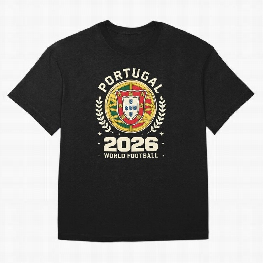 Portugal 2026 World Football Oversized T-Shirt Enjoy Match Day Hype around FIFA World Cup 2026, Mbappe, France and Portugal, Football Festival Excitement, Trophy Ambitions, Country Rivalries and Star Player Buzz; Ideal for Football Dads, Football