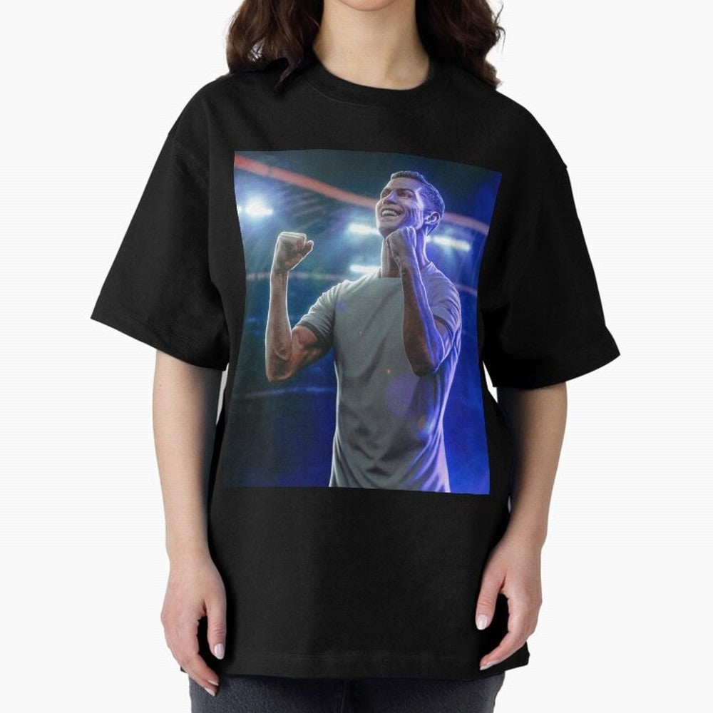 Cristiano Ronaldo Oversized T-Shirt Celebrate the Biggest Stage of Match Day Hype around FIFA World Cup 2026 USA Canada Mexico, CR7 and Messi, Argentina, France and Brazil, Worldwide Fan Energy, Dramatic Goals, Stadium Lights and Championship