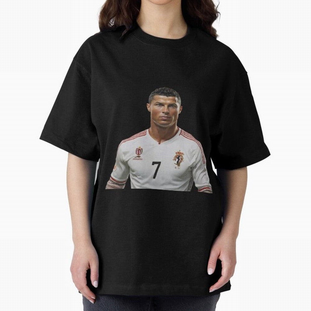 Sticker Ronaldo 2024 Oversized T-Shirt Join the Countdown to Match Day Hype around FIFA World Cup 2026 USA Canada Mexico, Haaland, England and Germany, Soccer Culture, Superstar Moments, National Team Dreams and Competitive Fire; Ideal for Football