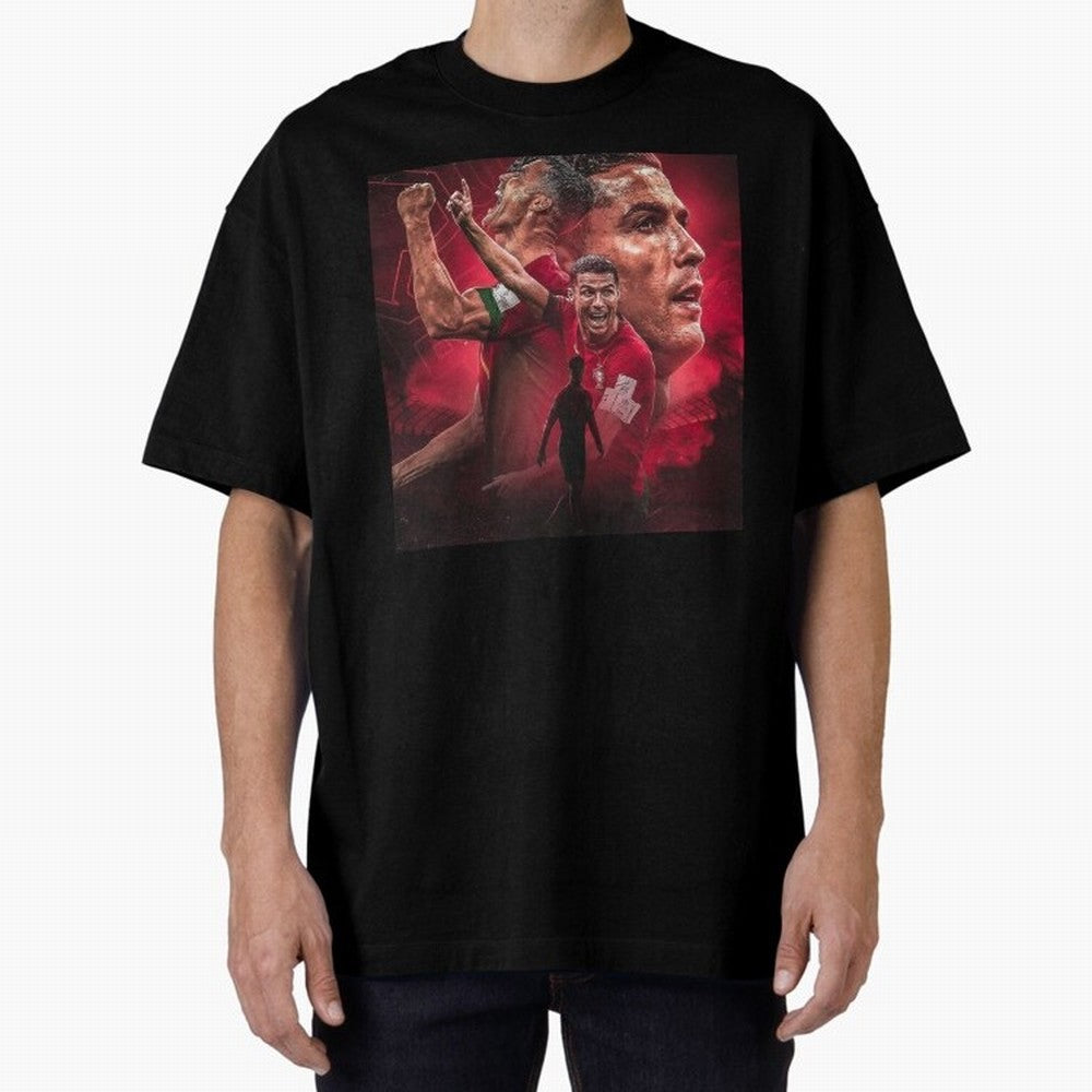 Cristiano Ronaldo - CR 7 Celebration Oversized T-Shirt Show Match Day Excitement for FIFA World Cup 2026 USA Canada Mexico for Fans of Neymar, Haaland and Cristiano Ronaldo and France, Bringing Match Day Excitement, Supporter Culture, Golden Goals