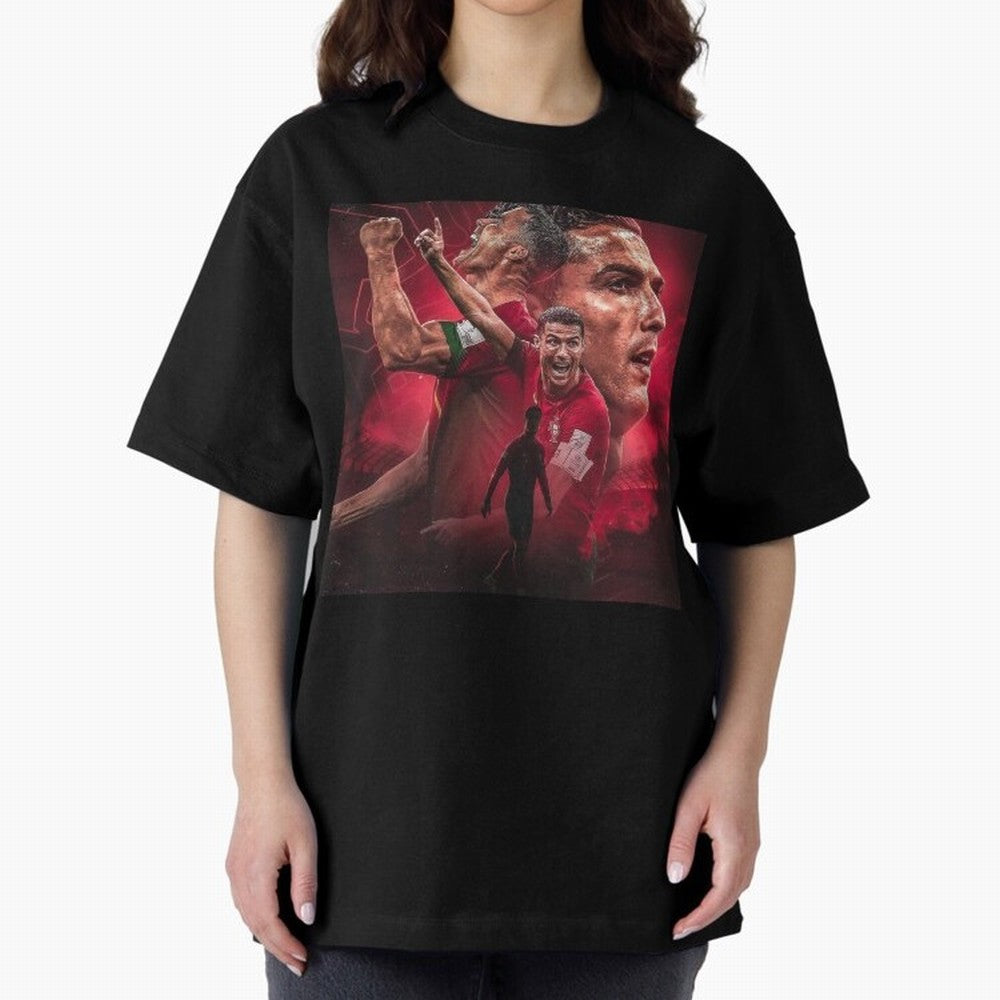 Cristiano Ronaldo - CR 7 Celebration Oversized T-Shirt Show Match Day Excitement for FIFA World Cup 2026 USA Canada Mexico for Fans of Neymar, Haaland and Cristiano Ronaldo and France, Bringing Match Day Excitement, Supporter Culture, Golden Goals