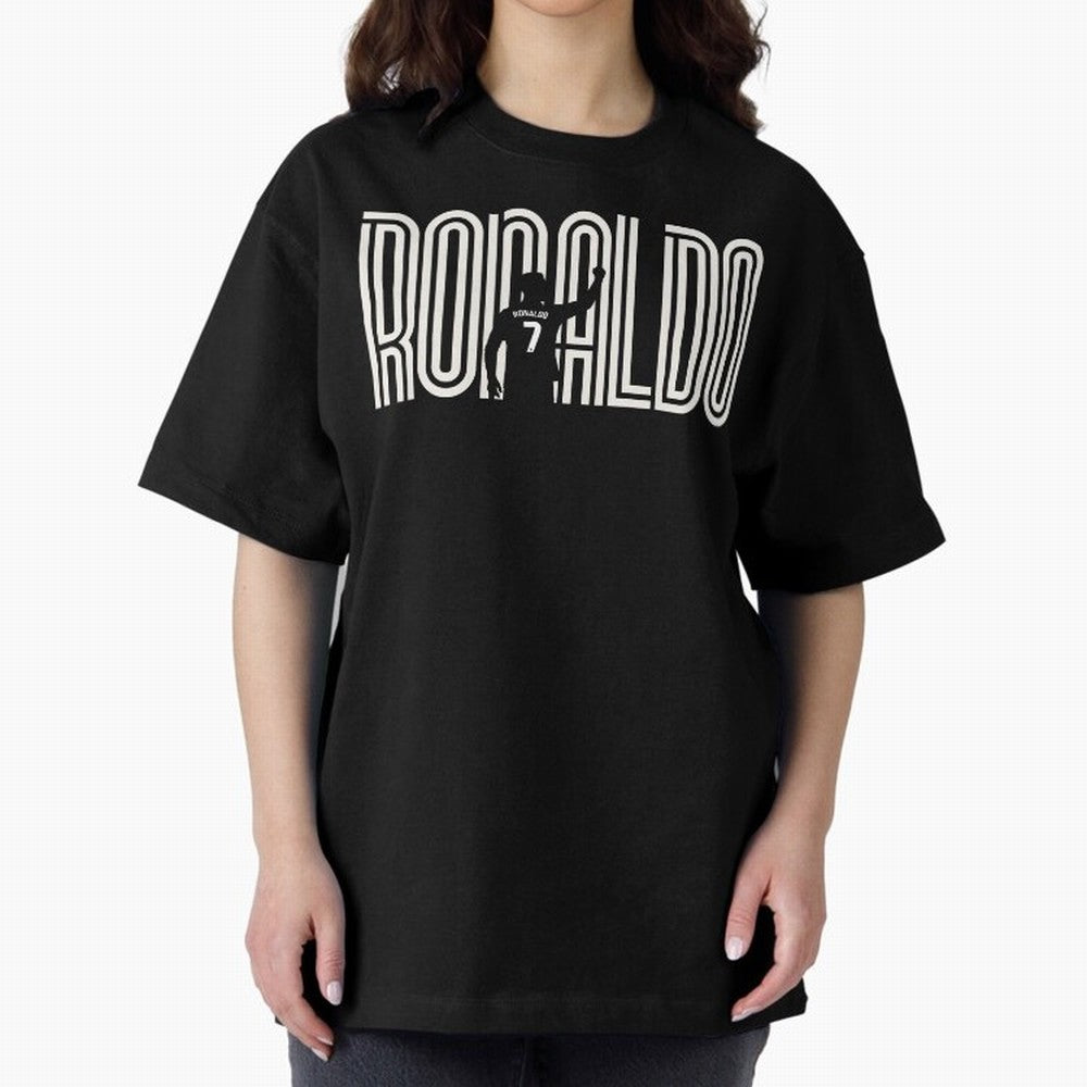 Fan Art - Cristiano Ronaldo (CR7) - Black Edition Oversized T-Shirt Carry National Pride through FIFA World Cup 2026 Spirit, Inspired by England, Messi, Game Day Rituals, Football Legends, Country Pride and the Road to the Final; Created for Match
