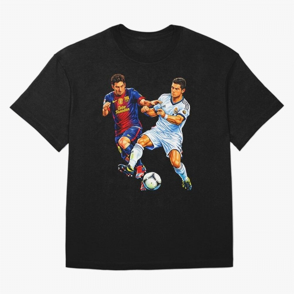 2 GOATS Oversized T-Shirt Honor the Beautiful Game during FIFA World Cup 2026 for Fans of Messi, CR7 and Mbappe and Germany, Bringing Stadium Chants, National Pride, Trophy Dreams and Unforgettable Football Memories; Ideal for Football Dads,