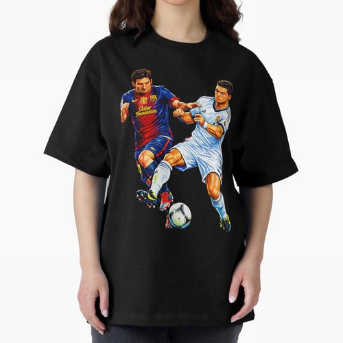 2 GOATS Oversized T-Shirt Honor the Beautiful Game during FIFA World Cup 2026 for Fans of Messi, CR7 and Mbappe and Germany, Bringing Stadium Chants, National Pride, Trophy Dreams and Unforgettable Football Memories; Ideal for Football Dads,