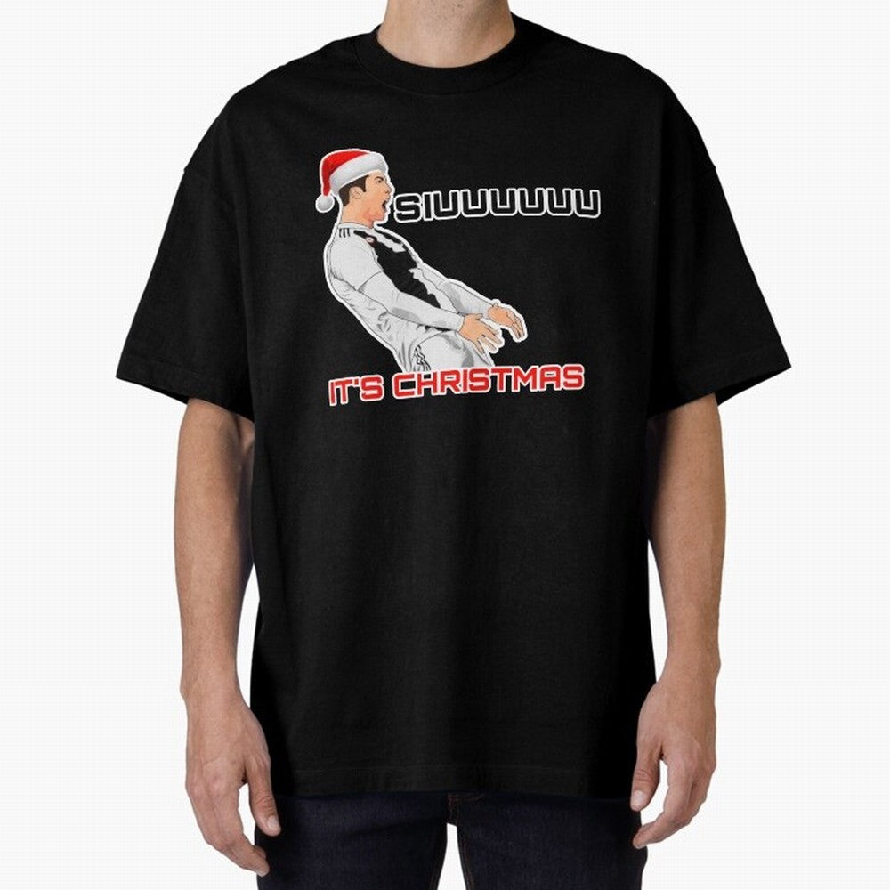 Siuuuuuu CR7 Christmas funny Oversized T-Shirt Showcase FIFA World Cup 2026 Capturing Cristiano Ronaldo, Haaland and CR7, Portugal Energy, Champion Mindset, Group Stage Buzz, Knockout Tension and Passionate Fan Culture; Great for Watch Parties,