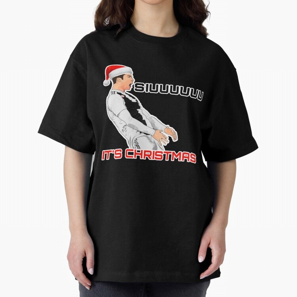 Siuuuuuu CR7 Christmas funny Oversized T-Shirt Showcase FIFA World Cup 2026 Capturing Cristiano Ronaldo, Haaland and CR7, Portugal Energy, Champion Mindset, Group Stage Buzz, Knockout Tension and Passionate Fan Culture; Great for Watch Parties,