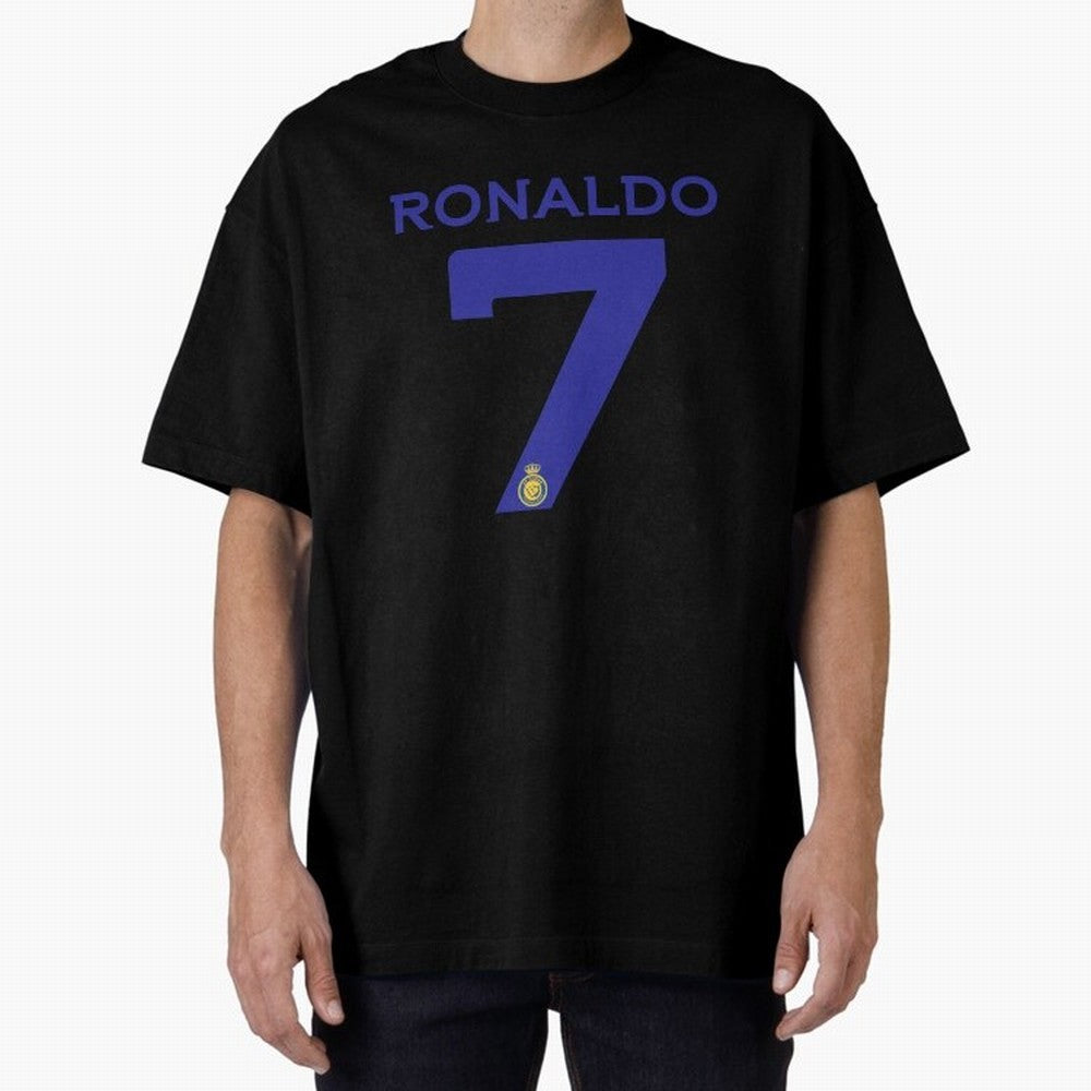 Ronaldo 7 Al-Nassr Football Club - Oversized T-Shirt Honor Football Greatness during Match Day Hype around FIFA World Cup 2026, Haaland, England and Germany, Stadium Memories, Football Loyalty, International Chants and Championship Tradition; Great