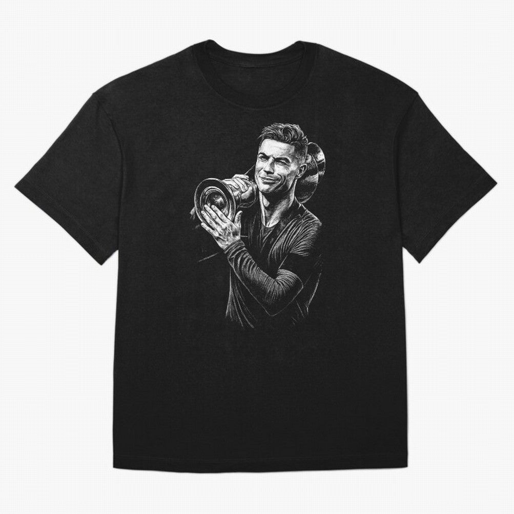 Cristiano Ronaldo Nations League Cup Oversized T-Shirt Stand with Global Football Passion for FIFA World Cup 2026 Group Stage, Driven by Mbappe and Neymar, Argentina, Championship Spirit, Famous Goals, Roaring Crowds and International Football
