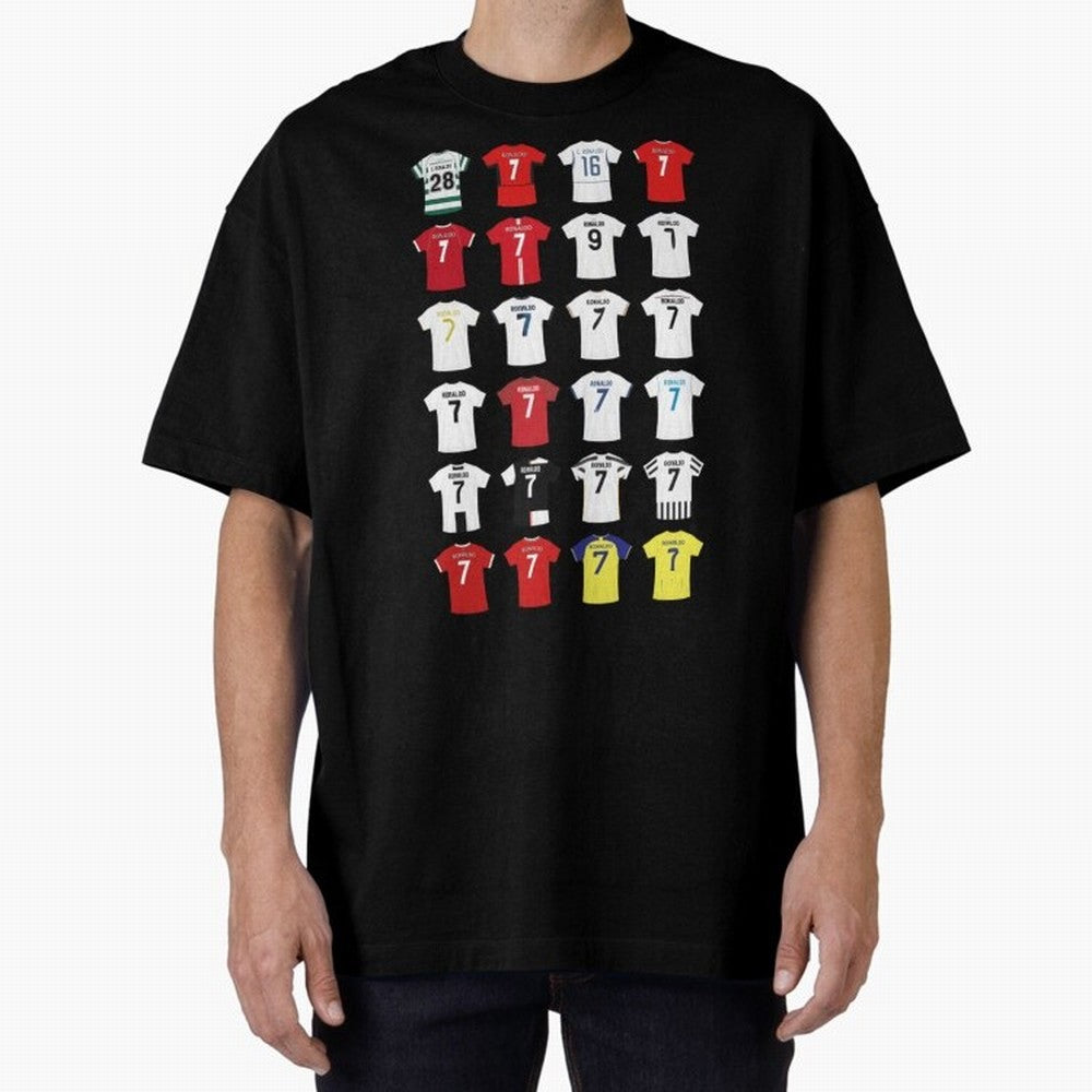 Cristiano Ronaldo Football Oversized T-Shirt Capture Stadium Memories from Global Football Passion for FIFA World Cup 2026 Group Stage, Made for Messi and Cristiano Ronaldo, France, Match Day Excitement, Supporter Culture, Golden Goals and Global