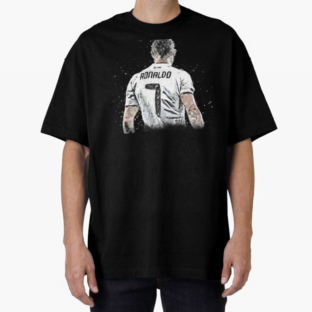Cristiano Ronaldo Cristiano ronaldo back Oversized T-Shirt Fuel the Hype around Match Day Hype around FIFA World Cup 2026 USA Canada Mexico, CR7 and Messi, England and Germany, Football History, Final Match Energy, Crowd Noise and Once in a