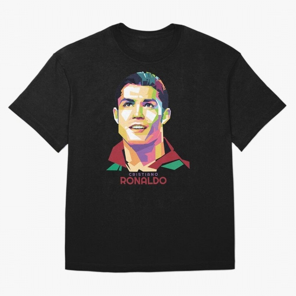 Geometric Celebrity Cristiano Ronaldo Oversized T-Shirt Carry the Dream of FIFA World Cup 2026 Celebrating Mbappe, England and Germany Energy, Supporter Pride, Iconic Celebrations, Legendary Names and Global Match Day Energy; Great for Supporters