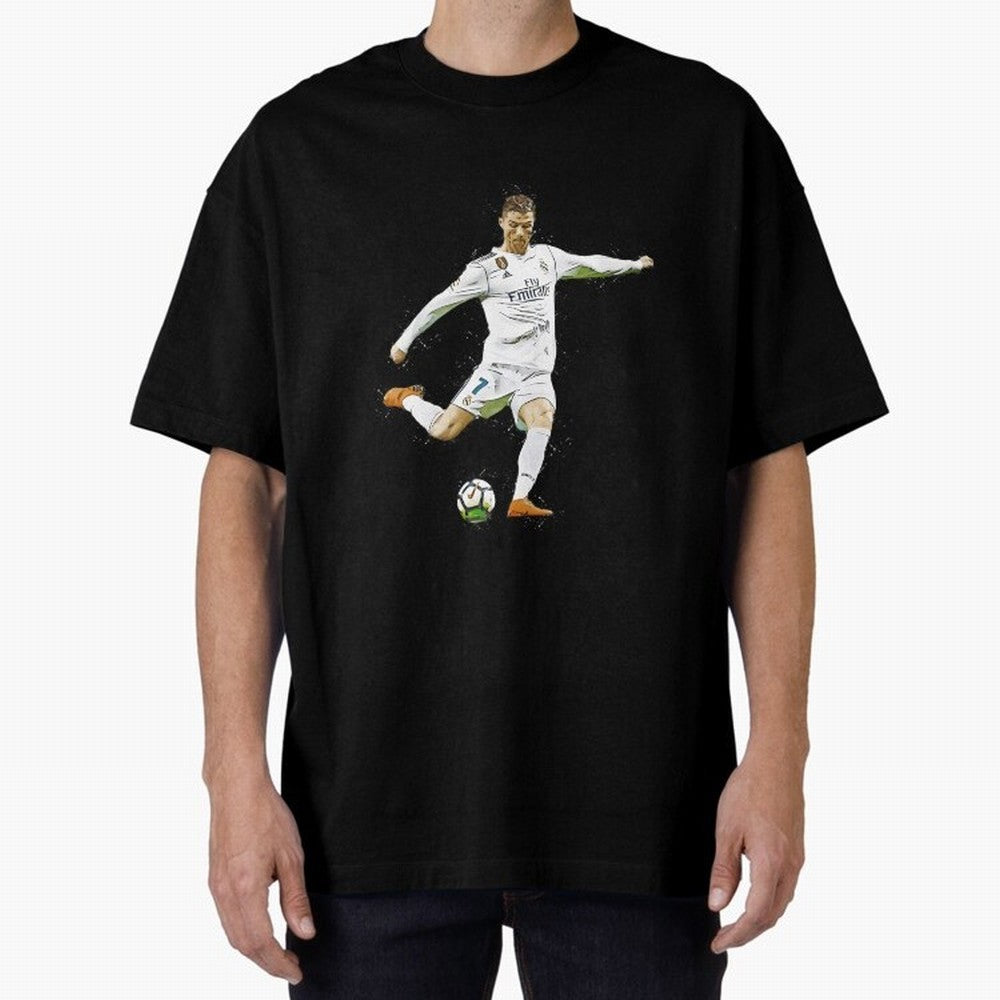 Cristiano Ronaldo Celebration Oversized T-Shirt Capture the FIFA World Cup 2026 Group Stage Journey through CR7 Highlights, Portugal, Spain and Germany Pride, Vintage Soccer Flavor, Modern Football Stars, National Flags and Final Night Emotion;