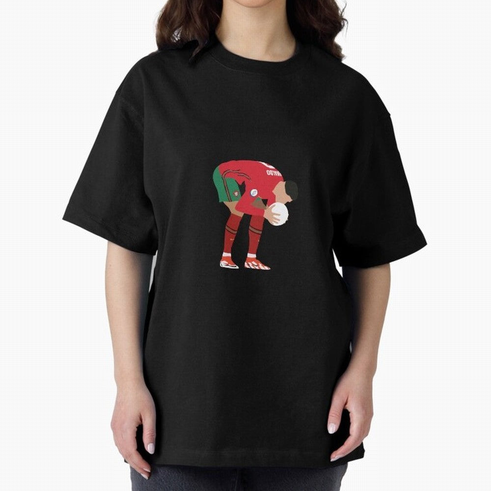 cristiano ronaldo ball kiss Oversized T-Shirt Feel International Energy from FIFA World Cup 2026 Group Stage Centered on Neymar, Haaland and Cristiano Ronaldo, France and Portugal Energy, Retro Football Energy, Iconic Rivalries, Trophy Chase Drama