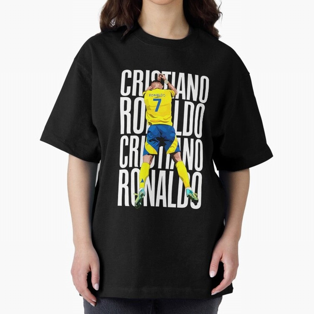 Cristiano Ronaldo Siuuuu Celebration Oversized T-Shirt Bring International Match Energy to the FIFA World Cup 2026 Journey through Cristiano Ronaldo Highlights, Spain and Netherlands Pride, Supporter Pride, Iconic Celebrations, Legendary Names and