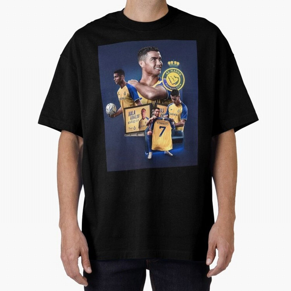 Art Cristiano Ronaldo Wallpaper Oversized T-Shirt Keep Football History Alive during FIFA World Cup 2026 Group Stage Spirit, Filled with Brazil, Messi, Neymar and Mbappe, Vintage Soccer Flavor, Modern Football Stars, National Flags and Final Night