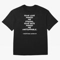 Christiano Ronaldo - Your love makes me strong. Your hate makes me unstoppable Oversized T-Shirt Back Your Heroes with FIFA World Cup 2026 Group Stage Celebrating Messi, Neymar and Mbappe, England Energy, Football Passion, Legendary Performances,