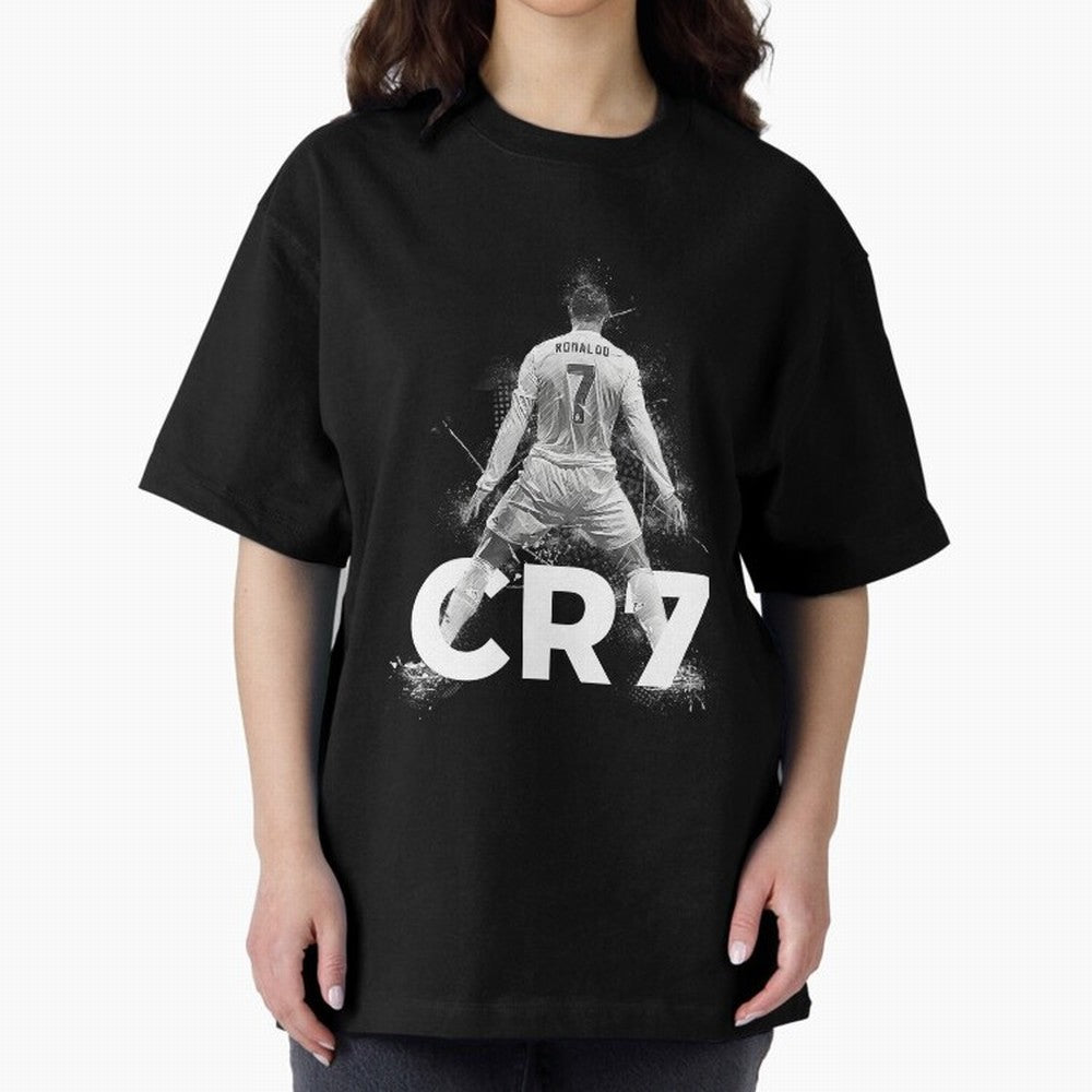 Cristiano Ronaldo CR7 Oversized T-Shirt Support Iconic Players in FIFA World Cup 2026 Group Stage Spirit, Filled with Argentina, Mbappe and Neymar, Champion Mindset, Group Stage Buzz, Knockout Tension and Passionate Fan Culture; Great for
