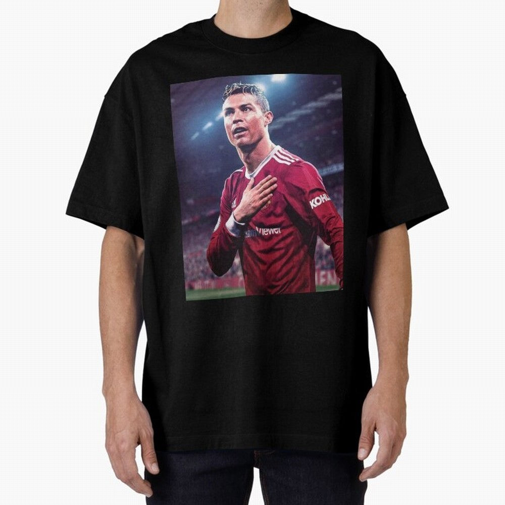 Cristiano Ronaldo New Oversized T-Shirt Stand with Global Football Passion for FIFA World Cup 2026, Capturing Cristiano Ronaldo, Portugal, Spain and Germany, Fan Favorite Moments, National Team Passion, Big Match Drama and Soccer History; Built for