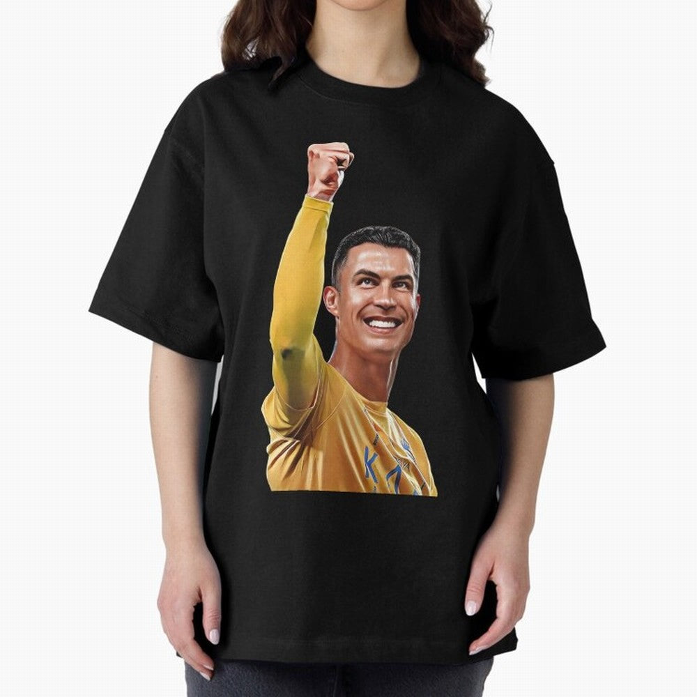 Cristiano Ronaldo - CR 7 Celebration Oversized T-Shirt Fuel Your Fan Pride for FIFA World Cup 2026 Group Stage Highlighting Messi, Brazil Energy, Match Day Excitement, Supporter Culture, Golden Goals and Global Football Passion; Created for Match