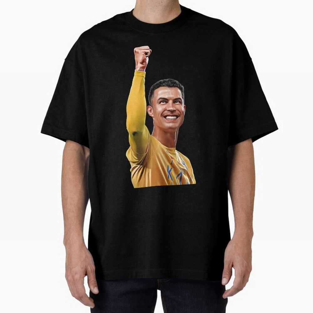 Cristiano Ronaldo - CR 7 Celebration Oversized T-Shirt Fuel Your Fan Pride for FIFA World Cup 2026 Group Stage Highlighting Messi, Brazil Energy, Match Day Excitement, Supporter Culture, Golden Goals and Global Football Passion; Created for Match