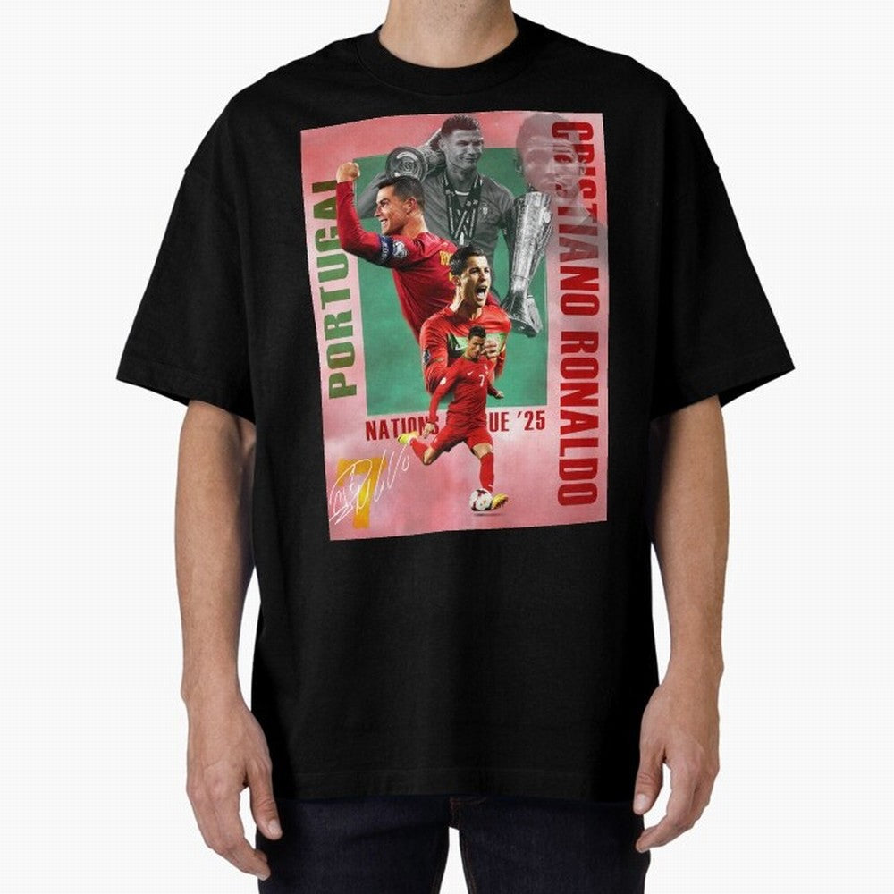 Cristiano Ronaldo Portugal Football Legend Oversized T-Shirt Relive FIFA World Cup 2026 USA Canada Mexico for Fans of Mbappe and Neymar and Brazil, Portugal and Argentina, Bringing Goal Celebration Energy, Supporter Heritage, Football Icons and