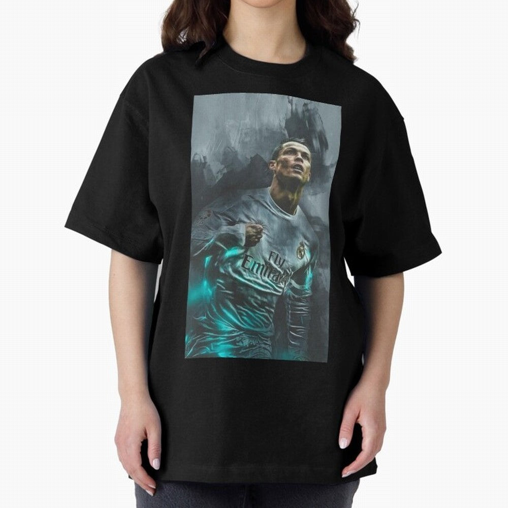 Cristiano Ronaldo Oversized T-Shirt Live the Energy of FIFA World Cup 2026 Group Stage Spirit, Capturing Argentina, France and Brazil, CR7, Global Supporter Spirit, Legendary Goals, National Colors and Tournament Celebration; Great for Supporters