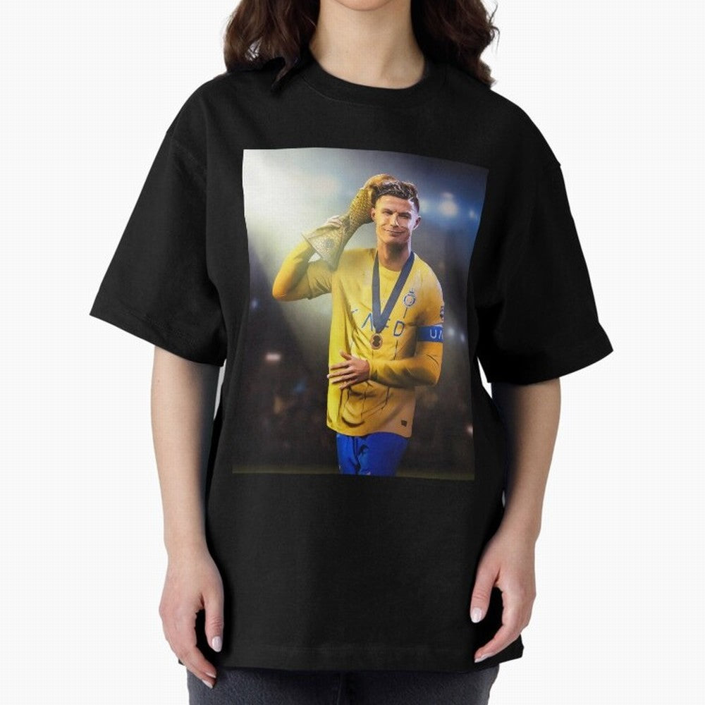 Cristiano Ronaldo Active( Oversized T-Shirt Show Your Tournament Heart for the FIFA World Cup 2026 Journey through Messi, Neymar and Mbappe Highlights, Argentina, France and Brazil Pride, Football Festival Excitement, Trophy Ambitions, Country